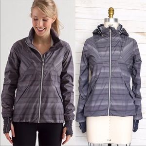 LULULEMON “Run Hustle” Rain Jacket Multi Striped - RARE